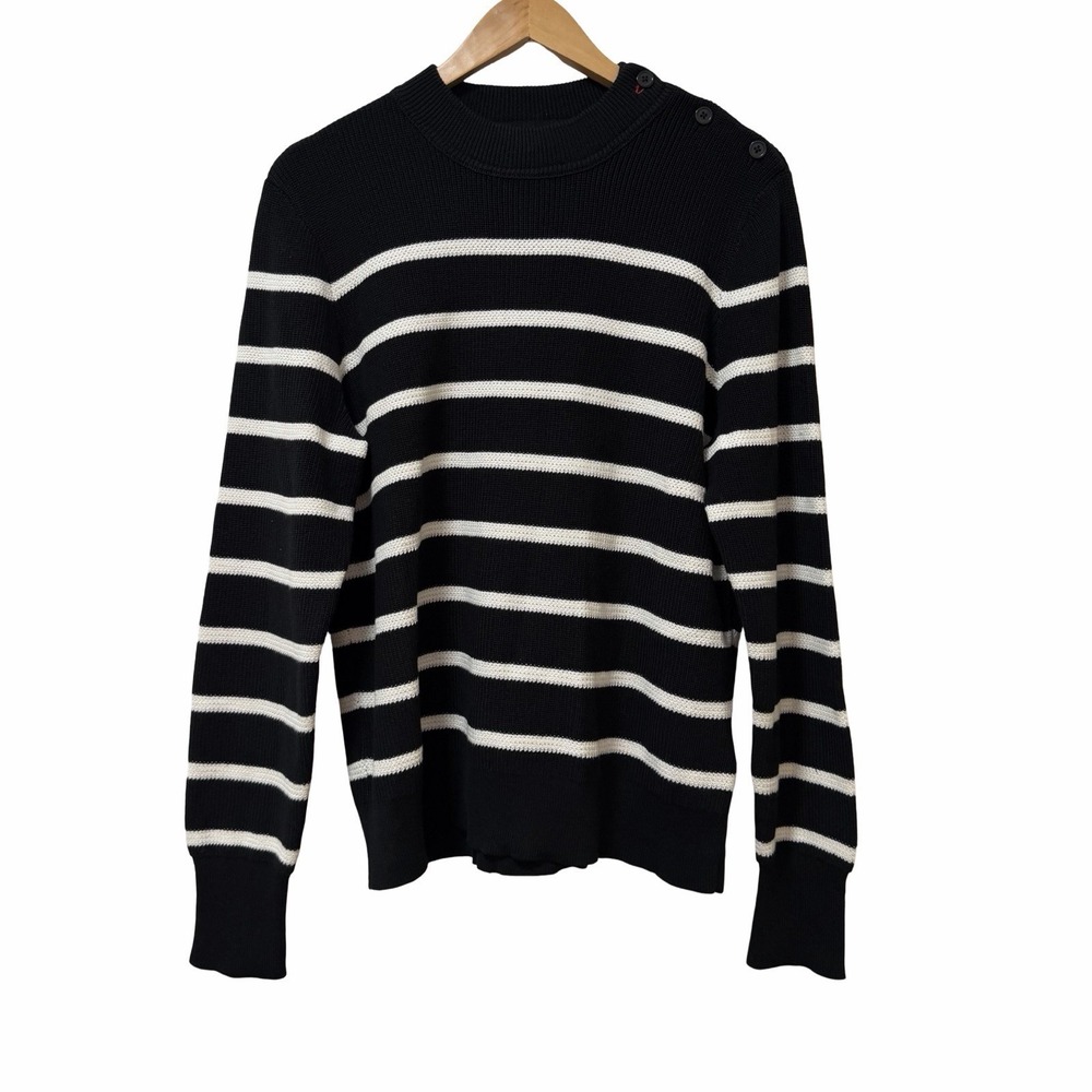 Lauren Ralph Lauren Sweater Womens Stripe Chunky Knit Sweater Size XXL Black NEW